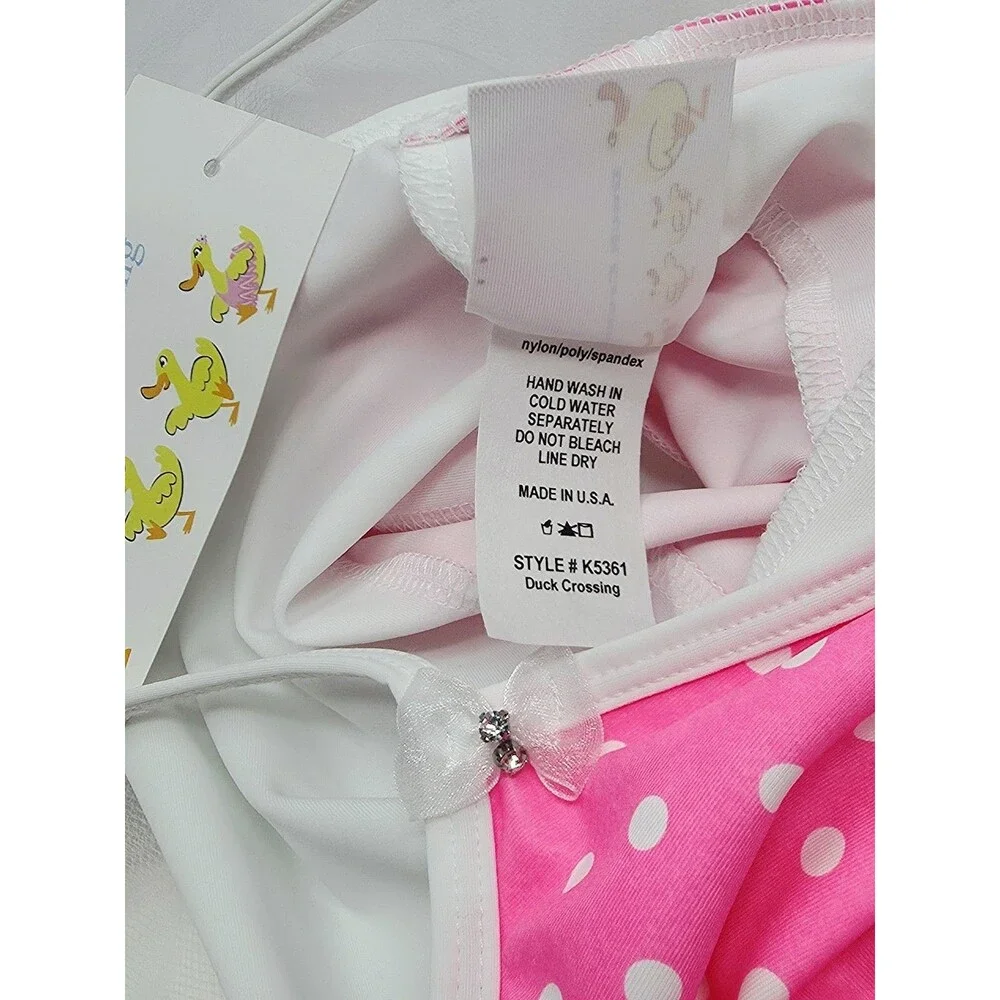 Duck Crossing Girls Ballet Skirted Tank Tutu Leotard Dress 1pc Bling Bows Tulle